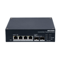 Hikvision Switch Industrial PoE Cloud Capa 2 - 4 portas Gigabit PoE+ + 2 portas Gigabit SFP - Compatível 802.3af/at/bt / Máximo 110W - Static LAG/DHCP Snoop/IGMP Snoop/Port Mirror - Prevenção de VLAN/Loop/STP/RSTP/ACL/Watchdog - Montagem em carril DIN