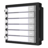Módulo de extensão - Chamada de diferentes monitores - Botoneira de 6 botões - 6 etiquetas personalizadas com LEDs - Apto para exterior IP65 - Montagem modular