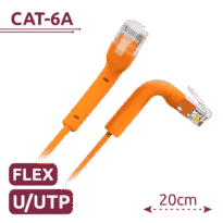 Cable UTP flexible - Ethernet - Conectores RJ45 - Categoría 6A - 0,2 m - Color naranja