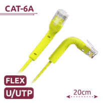 Cable UTP flexible - Ethernet - Conectores RJ45 - Categoría 6A - 0,2 m - Color amarillo