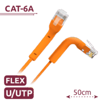 Cable UTP flexible - Ethernet - Conectores RJ45 - Categoría 6A - 0,5 m - Color naranja