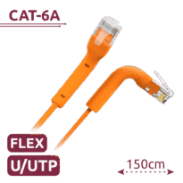 Cable UTP flexible - Ethernet - Conectores RJ45 - Categoría 6A - 1,5 m - Color naranja