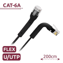 Cable UTP flexible - Ethernet - Conectores RJ45 - Categoría 6A - 2 m - Color negro