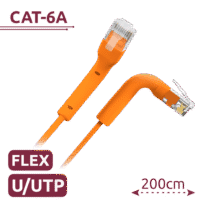 Cable UTP flexible - Ethernet - Conectores RJ45 - Categoría 6A - 2 m - Color naranja