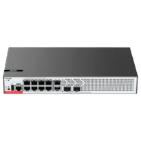 WIS Switch PoE Cloud Gerenciável L2+ - 10 portas RJ45 GE + 2 SFP 2.5Gigabit portas [%VAR%] - 8 Portas PoE+ / Até 125W potência total - VLAN/QinQ/STP/RSTP/ACL/QoS/RIP/Static estáticas - LACP/DHCP Snooping/IGMP Snooping/802.1x/SNMP - Pode ser montado em rack