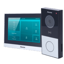 Kit de videoportero Linux - 2 hilos & WiFi | Placa y monitor - Audio bidireccional Crystal Clear - Lector MF, NFC y Bluetooth - 1 salida de relé - Conexión a través de Cloud