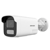 Câmara Bullet IP de Gama Value - Resolução 6 MP - Lente 6 mm | Microfone e altifalante incorporados - Deteção de movimento 2.0  - Luz híbrida alcance 50 m | PoE - Flash dissuasório | MicroSD | IP67