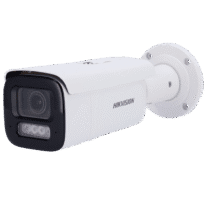 Hikvision cámara Bullet IP gama PRO - Resolución 8 Megapixel (3840x2160) - Lente varifocal motorizada 2.8~12 mm  - Luz híbrida 60 m | MD 2.0 | Face Detection - Audio | Alarma | Micrófono | Flash disuasorio - AcuSense | PoE+ | IP67 | IK10 | MicroSD