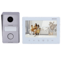 Kit de videoporteiro - Tecnologia 2 fios analógicos - Placa e monitor | Permite 2 monitores mais - Conexão por 2 fios - Instalação Plug & Play - Montagem à superfície IP65, IK07