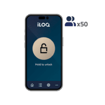 Licencia APP control de acceso - 50 APPs | Pago anual - Apertura con NFC | iOS y Android - Compatible con serie S50 - Acumulable a ILOQ-LICENSE-S50-xAPP - Necesaria licencia base ILOQ-LICENSE-xDOOR