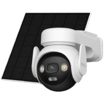 Kit de câmara alimentada por bateria AOV PT PRO 5MP - 4G / Wi-Fi/ 10000 mAh / Painel solar 5W - 3.6mm / Autotracking / AURORA Full-color - Áudio bidirecional / Sirene + flash azul-vermelho - IMOU SENSE humanos + 32GB SD - Apta para Exterior IP66