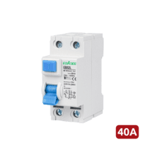 Disjuntor diferencial - Corrente nominal 40A - 2 pólos (instalações monofásicas) - Sensibilidade 30mA - Tipo de disparo A - Para calha DIN