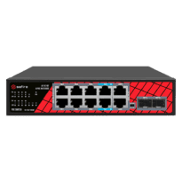 Safire Switch Hi-PoE - 8 Portas PoE + 2 SFP + 2 RJ45 - Velocidade da porta Gigabit 10/100/1000Mbps - 6 Portas PoE+ 30W + 2 Portas Hi-PoE 60W - PoE Watchdog - Até 120W Potência PoE total