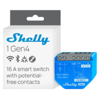 Shelly 1 Gen4 - Wi-Fi 2.4 GHz / Bluetooth / Zigbee -  Interruptor inteligente  - Suporta 110-240 V~24-48 V12 V - Fornece contactos secos - Compatível com Alexa e Google
