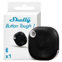 Shelly Blu Button Tough 1 Preto - Bluetooth - Permite o controlo de eletrodomésticos  - Resistente a golpes, salpicos e poeiras - Atenuar e ativar cenas - Compatível com Alexa e Google