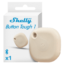Shelly Blu Button Tough 1 Ivory - Bluetooth - Permite o controlo de eletrodomésticos  - Resistente a golpes, salpicos e poeiras - Atenuar e ativar cenas - Compatível com Alexa e Google