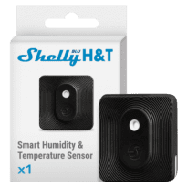 Shelly Blu H&T Preto - Bluetooth - Sensor H&T - Resistente à água e ao pó - Duração da bateria até 3 anos - Compatível com Alexa e Google