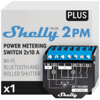 Shelly Plus 2PM - WiFi 2.4 GHz IEEE802.11 b/g/n / Bluetooth -  Interruptor inteligente  - Suporta 110-240 V / 24V - Medidor de consumo - Compatível com Alexa e Google