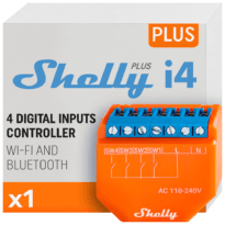 Shelly Plus I4 - WiFi 2.4 GHz IEEE802.11 b/g/n / Bluetooth -  Interruptor inteligente  - Suporta 110-240 V - Suporta 4 canais - Compatível com Alexa e Google
