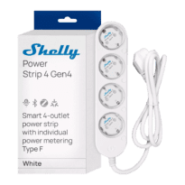 Shelly Power Strip 4 Gen4 White - Wi-Fi 2.4 GHz / Bluetooth / Zigbee - Medidor de consumo  - Suporta 220 - 230 V - Adequado para domótica de vivendas  - Compatível com Alexa, Google e Apple