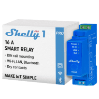Shelly Pro 1 - WiFi 2.4 GHz IEEE802.11 b/g/n / Bluetooth -  Interruptor inteligente para calha DIN - Suporta 110-240 V - Adequado para domótica de vivendas  - Compatível com Alexa e Google