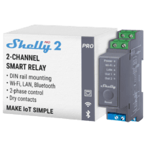 Shelly Pro 2 - WiFi 2.4 GHz IEEE802.11 b/g/n / Bluetooth -  Interruptor inteligente para calha DIN - Suporta 110-240 V - Adequado para domótica de vivendas  - Compatível com Alexa e Google