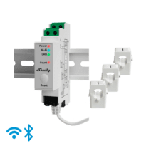 Shelly Pro 3EM 120A - WiFi 2.4 GHz / Bluetooth / LAN - Medidor de consumo - Suporta 110-230 V - Ideal para habitação - Compatível com Alexa e Google