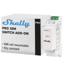 Shelly Pro 3EM Switch Add-on - Compatível apenas com Shelly Pro 3EM - Medidor de consumo - Suporta 110-240 V - Ideal para habitação - Compatível com Alexa e Google