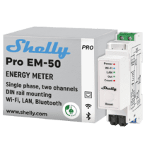 Shelly PRO EM - 50 - WiFi 2.4 GHz IEEE802.11 b/g/n - Medidor de consumo - Suporta 110-230 V - Ideal para habitação - Compatível com Alexa e Google