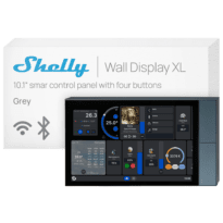 Shelly Wall Display XL Silver - Wi-Fi 6 Dual Band / Bluetooth 5.4 - Sensor de iluminação - 4 botões físicos - Gerir o consumo - Compatível com Alexa e Google