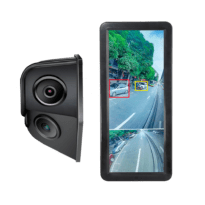 Kit de retrovisão esquerdo - Câmara de retrovisão e ângulo morto - Deteção de peões e motociclos por IA - Gravação no monitor - Ecrã IPS com BLC e brilho automático