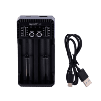 Carregador universal para pilhas - Pilhas Li-Ion, Ni-Mh, Ni-Cd - Deteção automática de carregamento - Proteção contra sobrecarga e descarga - LED indicador do estado de carregamento - Carregamento rápido USB-C