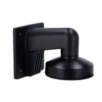 Suporte de parede para câmaras dome - Apto para uso no exterior - Alumínio com tratamento de Spray - Compatível com Hikvision - Passador de cabos - Cor preto