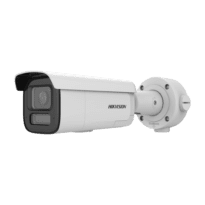 Hikvision - Cámara Bullet IP gama PRO - Resolución 4 MPx (2688x1520) | PoE+ | Alarma - Lente 2.8~12 mm | Audio | 2 Micrófonos | Altavoz - IR alcance 60 m | Detección de movimiento 2.0 - AcuSense | Reconocimiento facial | IP67, IK10