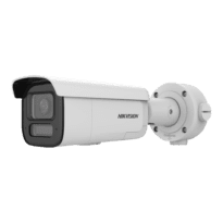 Hikvision cámara Bullet IP gama PRO - Resolución 8 Megapíxel (3840x2160) - Lente varifocal motorizada 2.8~12 mm - Sirena y flash blanco disuasorio - IR 60 m | MD 2.0 | PoE+ | MicroSD | IP67, IK10 - AcuSense | Face Capture | Alarmas | Audio | Mic