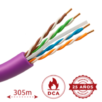 Cabo UTP rijo livre de halógenos - Categoria 6 - Atende com 90m Fluke test - Condutor OFC, pureza 99.9% cobre - Bobine de 305 metros - Diâmetro 5.5 mm