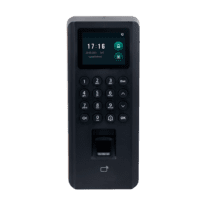 Controlo de acesso e presença - Impressão digital, cartão MF e PIN - 30.000 utilizadores | 100.000 registos - TCP/IP, WiFi, USB, OSDP e Wiegand - Controladora integrada (sensor, botão de pressão e relé) - Software SmartPSS 12V e saída PoE