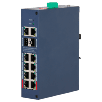 Switch PoE X-Security Carril DIN - 8 puertos PoE RJ45 + 2 puerto RJ45 + 2 SFP - Velocidad 10/100/1000 Mbps - 90W puertos 1-2 / 30W puertos 3-8 / Máximo 110W - PoE/PoE+/Hi-PoE / Hasta 250m / PoE Watchdog - VLAN/STP/RSTP/StaticLAG