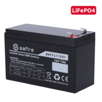Bateria recarregável - Lítio LiFePO4 - Tensão 12V - Capacidade 7Ah - 3000 ciclos - 151 (largura) x 97 (Altura) x 65 (Fundo) mm / 0.8Kg
