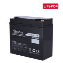 Bateria recarregável - Lítio LiFePO4 - Tensão 12V - Capacidade 18Ah - 3000 ciclos - 151 (largura) x 99 (Altura) x 99 (Fundo) mm / 2.09Kg