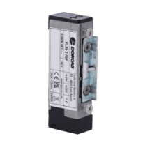 Sistema de abertura de portas eléctrico Dorcas - Para porta única : Parafuso radial ajustável - Modo abertura Fail Secure (NO) - Força de retenção 330 kg : Frente sem corte - Alimentação AC/DC 10-24V | Memória - Pré-carga até 40 kg