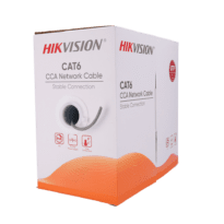 Hikvision cabo UTP categoria 6 - Condutor CCA - Diâmetro 23 AWG-0,56mm - Certificado Eca/UL CM - Fornecido numa caixa de cartão de 305m. - Revestimento em PVC cinzento