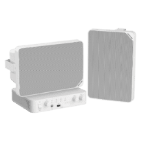 Kit de áudio - Amplificador 80 W - 2 x Altifalantes 20 W - Potência (8 ): 20 W - Potencia (70 / 100 V): 5, 10, 15, 20 W