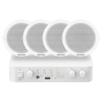 Kit de áudio - Amplificador 80 W - 4 x Altifalantes de teto - Potência (8 ): 6 W