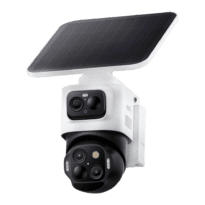 Câmara Wi-Fi Eufy by Anker 4K com lente dupla - Deteção de pessoas / veículos / movimento - Memória integrada 8GB | Painel solar integrado - Visão noturna a cores com LED / Sirene - Autonomia ilimitada - Apta para Exterior IP67