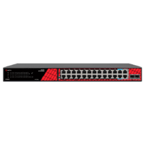 Safire Switch Hi-PoE - 24 portas PoE + 2 RJ45 Uplink + 2*MGESFP Uplink - Velocidade da porta Fast Ethernet 10/100 Mbps - 22 Portas PoE+ 30W + 2 Portas Hi-PoE 60W - PoE Watchdog - Até 300W Potência PoE total