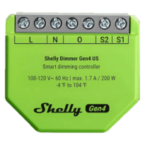 Shelly Dimmer Gen 4 - Wi-Fi 2.4 / Bluetooth / Zigbee / Matter - Regulador de intensidade da luz - Suporta 110-230 V - Funciona com neutro / sem neutro - Compatível com Alexa e Google