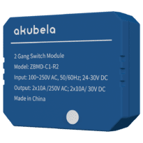 Relé inteligente de 2 linhas - ZigBee 3.0 - Carga máxima 10 por linha - Alimentação 100-250 AC / 24-30 DC - Temporizador e calendário - Compatível com a aplicação BelaHome