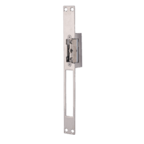 Abreportas elétrico em aço inoxidável Dorcas - Para porta única : trinco regulável - Modo abertura Fail Secure (NO) - Força de retenção 330 kg - Alimentação AC/DC 8-12V | Memória - Trinco e passagem livre