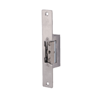 Abreportas elétrico em aço inoxidável Dorcas - Para porta única : trinco regulável - Modo abertura Fail Secure (NO) - Força de retenção 330 kg - Alimentação AC/DC 8-12V | Memória - Passagem livre